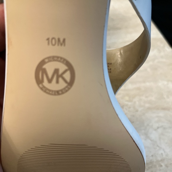 Michael Kors Optic White Sandals with Kitten Heels - Picture 4 of 6